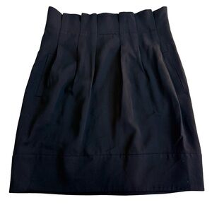 BCBGMAXAZRIA Black Pleated Wool Skirt Size 6